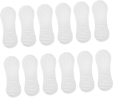 Pañal de Gasa para Niño Recién Nacido, Forma Cacahuete, 12 Piezas | Algodón Transpirable y Suave, Color Blanco, Ligero y Fácil de Guardar, Uso Portátil