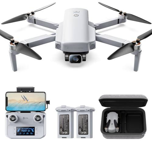 Holy Stone HS360D GPS Drohne mit 4K Kamera für Erwachsene, 5GHz FPV Übertragung bis 6KM, 80 Min. Flugzeit, Follow Me, Auto Rückkehr, RC faltbar Drohnen Profi Kameradrohne für Anfänger, unter 249g, C0