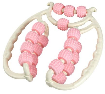 Rullo Muscolare per Gambe con Design ad Anello,Rullo Massaggiante Muscolare con 20 Ruote, per Modellare il Corpo e Alleviare i Muscoli, Attrezzature per il Fitness Domestico (Rosa)
