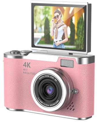 Appareil photo numérique 4K Ccd 8x Zoom numérique pour étudiant 48MP Compact Digital Photography A3m5 Camer Selfile Camera 180° Flip Screen