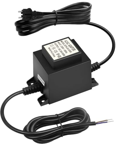 LED Trafo 24V Netzteil AC/AC 60W, Außen Steckernetzteil Transformator IP68,Transformator 220v 24v mit Stecker, led netzteil für LED-Beleuchtung und Teichpumpen