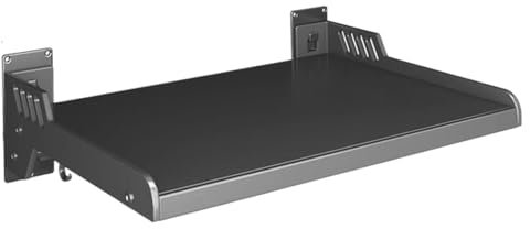 Jcasbdn Microwave Shelf 14x20'' Microwave Shelf 110 lbs Loads Wall Mount Carbon Steel Wall with 6 Movable Hooks Adhesive/Drilling Install Rack Kitchen Organizer