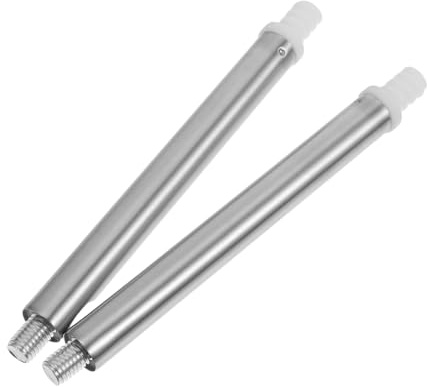 Veemoon Scopino WC Ricambio in Acciaio Inox, 2 Pezzi, Barra Filettata Argento per Sostituzione del Manico, Facile da Pulire, per Bagno