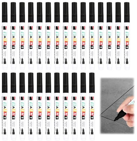 26 pcs grout pen, black grout pen for tiles, tile grout pens for Bathroom, Kitchen, Porch, Patio Tiles Joints Floor Wall Lines (black)