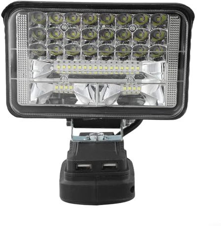 MeevrgR Linterna exterior para batería de iones de litio de 18 V con carga USB, lámpara de trabajo para estudio o uso en campo, material ABS, cabezal giratorio (B)