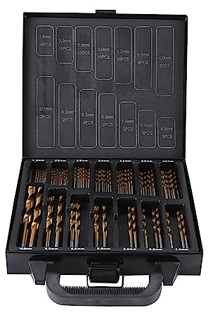 Juego de brocas HSS de 99 piezas con revestimiento de Ti de de 1,5 mm a 10 mm con estuche para kit de herramientas de perforación de metal
