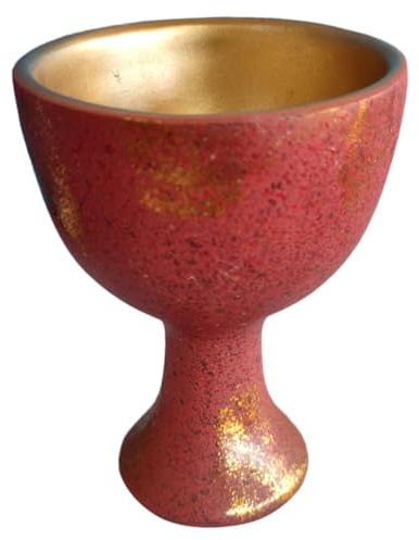 MOLUCKFU Coupe Sacrée Résine pour Culte et Offrandes Calice Décoratif Lisse et Poli Ornement Autel Élégant pour Cérémonies Religieuses
