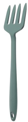 DOITOOL Fourchette en Silicone Verte Moyenne Résistante à L'usure, Fourchette à Spaghetti Multifonction Cuisine, Ustensile Pratique pour Remuer et Servir, pour Famille et Camping