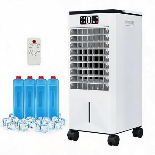 Garvee Aire Acondicionado Portátil 7L, Climatizador Evaporativo 3 En 1 Enfriador de Aire sin Tubo 65W, Temporizadores de 1-12 H – Silencioso, Bajo Consumo y Con Mando a Distancia para Hogar Oficina