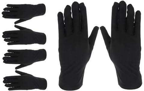Striegro 3 par spandexhandskar, elastiska anti-UV smyckehandskar, halkfri bekväm svart för hushållsträdgårdsskötsel, rengöring, konstruktion, smyckesinspektioner..