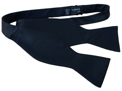 Black Satin Self Tie Bow Tie(Size: Adjustable)