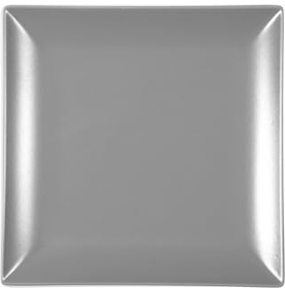 H&H Boston Set 6 Piatti Piani in Stoneware, Grigio, Quadrato, 24x24 cm – Lavabili in Lavastoviglie e Utilizzabili in Forno a Microonde, Ideali per HORECA e Presentazioni Gastronomiche
