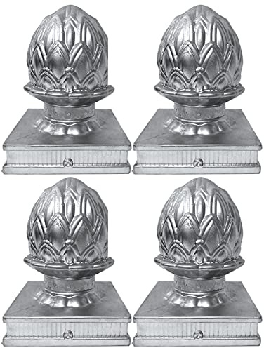 4 X Pfostenkappe Für Zaunpfosten, Hohle Pfostenträger, Aluminiumlegierung, Lotus Deckel, Abdeckkappe Für Holzpfosten, 100 X 100 Mm
