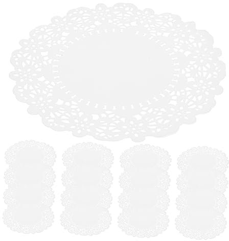 BESTonZON 140stücke Rund Papier Spitze Dekorationspapier Tischsets Deckchen Für Kuchen Desserts Gebackene Leckereien