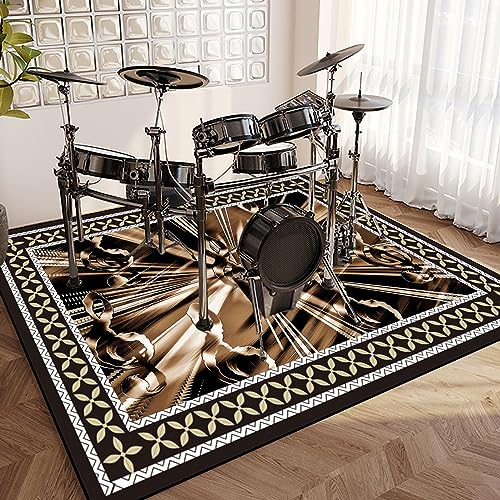 SOSTAG Schlagzeugteppich 200 x 160 cm Drum Teppich, Schallschutz Teppich rutschfeste Trommel Teppiche für Akustik Schlagzeug E Drum Kits Bass Drum Elektronisch Snare Klavier Musikinstrumente Teppich