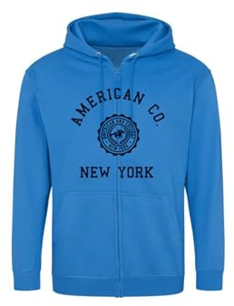 AMERICAN COLLEGE USA Tröja tröja med tryck varma kläder blandade män och kvinnor casual modell ACSZW4 Indigo XXL, Indigo, XXL