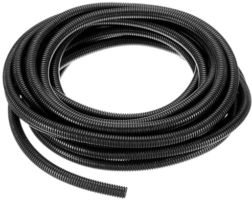 sourcing map 1/2 Inch x 33 Ft Split Wire Loom Tubing, Guard Convoluted Flex, Protective Split Cable Conduit, Flexible Wire Protector Tubing, Electrical Cord Cover, Black