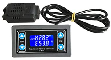 Gatuida Temperatur Und Feuchtigkeitskontrollmodul Mit Digitaler Anzeige Hochpräzise Doppelte Ausgänge Für Automatische Regelung Für Gewächshäuser Und Terrarien