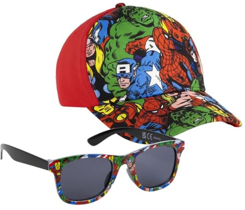 CERDÁ LIFE'S LITTLE MOMENTS Set Gorra Y Gafas De Sol Avengers Para Niños Y Niñas – Gafas Y Gorra Avengers Occhiali e berretto Unisex - Bambini e ragazzi