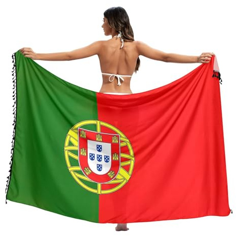 Bulgarien flagga baddräkt coverup kvinnor sarong, frans sarong, smekmånad sarong, sommar sarong, Portugals flagga, L