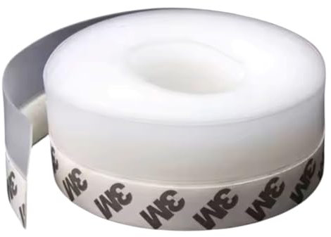 Burlete puerta entrada de longitud 5 metros, burletes para puertas, ideal bajo puertas para el frio entrada, aislante termico ventanas, sello autoadhesivo resistente y flexible (Blanco)
