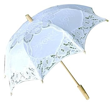 FOMIYES Hochwertiger Spitzen-regenschirm Für Braut Und Brautjungfern Eleganter Hochzeits-schirm Mit Weißem Holzgriff ø Griffhöhe Für Hochzeiten Und Fotoshootings