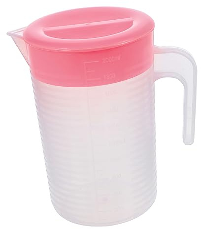 EXHUMKY Jarra de Gran Capacidad para Bebidas Frías Contenedor de con para Fiestas y Reuniones Color Rosa Incluye Tapa Resistente y Elegante