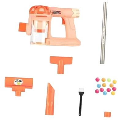 Luwecf Aspiradora de Juguete para Niños Juego de rol Set de Limpieza Infantil Juguete Educativo con Succión Real Y 3 Accesorios Adecuado para Tareas Domésti, Naranja