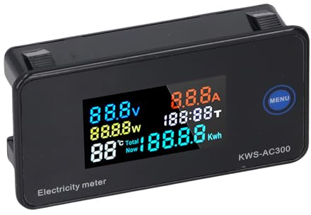 Badafaci Multimètre AC, Compteur de Tension, Courant, énergie, Grand écran LCD, Multifonction pour Mesurer les Appareils électriques