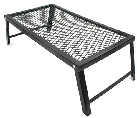 Campfire Grill - 55x30x18cm Heavy Duty Metal Stable | Fire Grill Grate For Camping | Outdoor Folding Picnic Table For Beach Yard Patio Balcony Camping Barbecue Picnic Gathering Party, Storage Rack, D