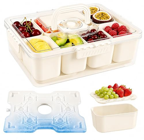 IEEILULU Recipientes Herméticos Para Alimentos con Bolsa Refrigerante, para Fruta, Snacks, Salsas y Ensaladas, Contenedor de Picnic y Salidas, Bolsas Térmicas para Mantener la Comida Fresca