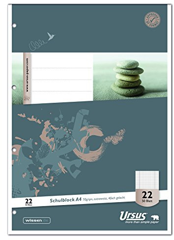 Schulblock A4 4-f.gelocht kariert 50Bl