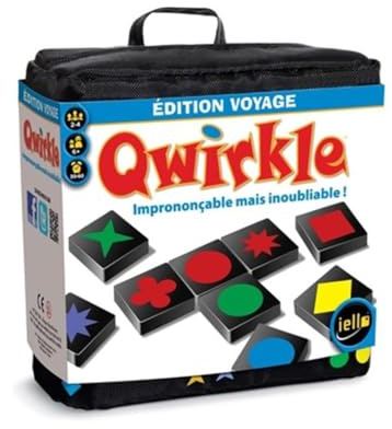 IELLO Qwirkle Voyage – Version française – Jeu de Société Familial Compact de Logique et Stratégie – Format Transportable | 2 à 4 Joueurs | 30 Min | Dès 6 Ans