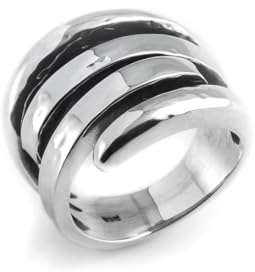Silverly Anello Avvolgente in Argento Sterling | Anelli da Donna in Argento Massiccio 925 | Design Multibanda con Sovrapposizione di Spessori e Larghezze | Anello da Uomo con Fascia Spessa
