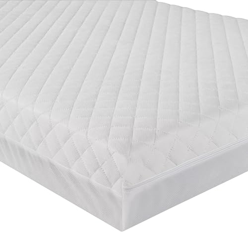 Night Comfort Matratze für Babybett, extra atmungsaktiv, antiallergen, wasserdicht, mit Reißverschluss, abnehmbar, waschbar, 120 x 60 x 13 cm