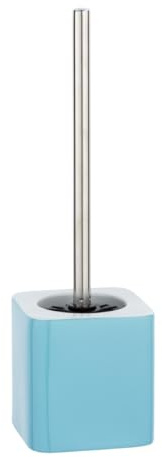 WENKO WC-Garnitur Elmo Blau Keramik - WC-Bürstenhalter mit Silikon-Bürste, Keramik, 12 x 39.5 x 12 cm, Blau