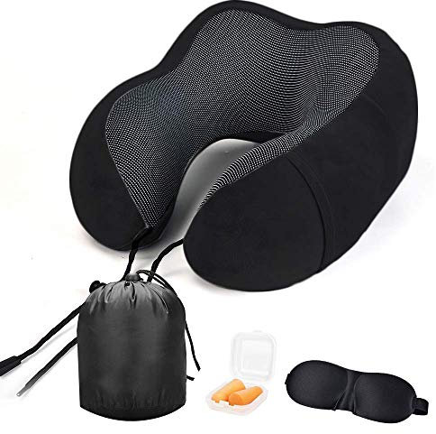 Lantimo Reisekissen Reise Nackenkissen Nackenhörnchen, Schlafen Memory Foam Reisen U Geformte Hals Kissen, Orthopädisches Ergonomisches Nackenstützkissen für Büro und Haus, Reisen im Auto Flugzeug Zug