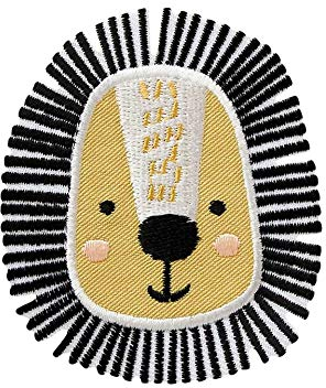 Mono-Quick Bügelbild Aufnäher Patch Applikation zum Aufbügeln Zoo Tiere Löwe Löwenkopf 6,5 cm x 7,5 cm