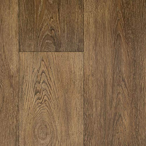 247Floors Forli Wood Plank Effect Vinyl Flooring 2.3mm Realistic Foam Backed Slip Resistant Lino (6m x 2m / 19ft 8 x 6ft 6, Brown Planks)
