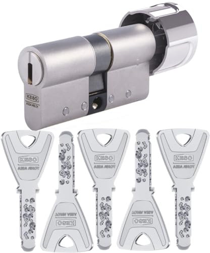 KESO 8000 Omega² Knaufzylinder 55/60K | Modularer Schließzylinder Profilzylinder mit Knauf | Aktiv-Kopierschutz | Widerstandsklasse D | Patentschutz bis 2034 | Sicherungskarte + 5 Wende-Schlüssel