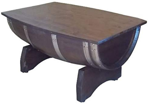 Casa Padrino Mesa de Centro de Barril de Lujo marrón/Plata 100 x 86 x A. 55 cm - Mesa de Barril de Vino de Madera Maciza con Tablero Plegable - Muebles de Terrazas de Jardín de Gastronomía
