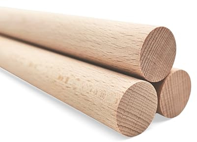 JOWE 3 Stk Rundstab aus Buche 30 mm, Länge 100 cm - Glatte Holzstäbe - Made in Austria