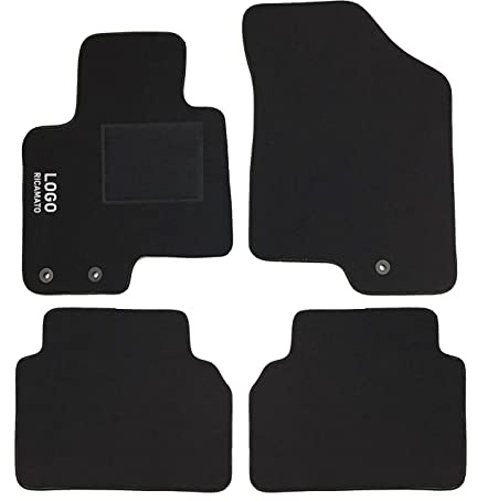 Auto Accessori Lupex | Juego de 4 Alfombrillas de Coche compatibles con Sportage (2010 +) con 3 Clips de fijación | Alfombras moldeadas de moqueta con Bordado en el Lado del Conductor