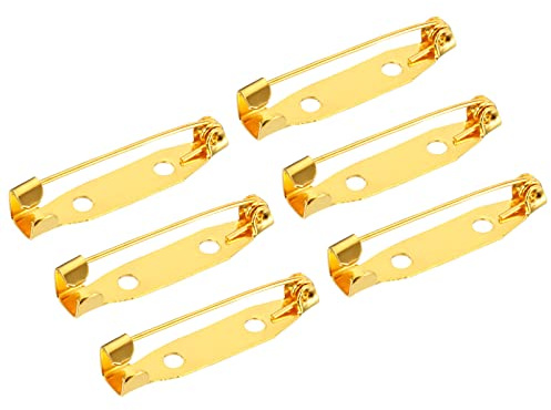 sourcing map 50 Stück Sicherheitsstangen Stifte 30mm Broschen Verschluss Nadelrücken für Ausweise Namenskarten Tags DIY Handwerk Gold Ton | Broschenverschluss, 30 mm, Ausweiskarte, Visitenkarte, Etiketten zum Basteln