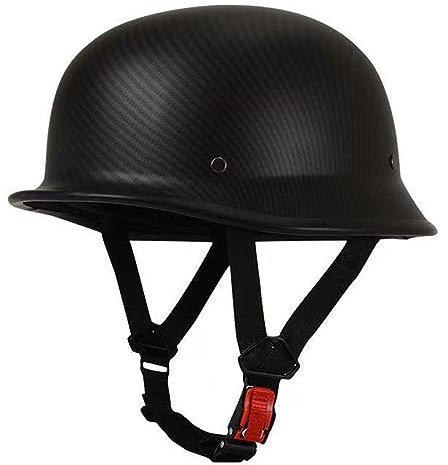 Deutscher Stil Motorradhelm Brain-Cap Halbschale Jet-Helm ECE Zugelassenen Männern Frauen Offener Helm Rollerhelm Mit Einstellbar Schnellverschluss-Gurt Scooter Halbhelme 2,4XL