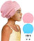 Reymand 2 Pack Extra Große Badekappe Kinder für Langes, Dickes Haar, Silikon Bademütze für Kleinkinder, Jugendliche, Mädchen und Jungen, Badehaube für Zöpfe, Dreadlocks, Afros（Himmelblau + Hellrosa）