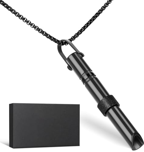 ECtury Breathlace Necklace for Anxiety Rescue Remedy - Gadgets for Men & Women, Secret Santa Gifts for Her (Black)