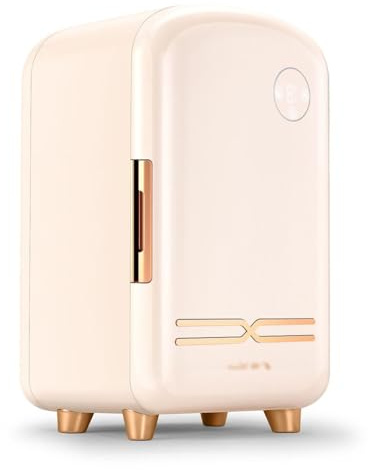 Réfrigérateur Portatif De Soin De Maquillage De Beauté Mini Réfrigérateur Réfrigérateur Portatif De Beauté De 12 litres for Les Soins De La Peau Les Cosmétiques La Chambre À Coucher (Color : Beige,
