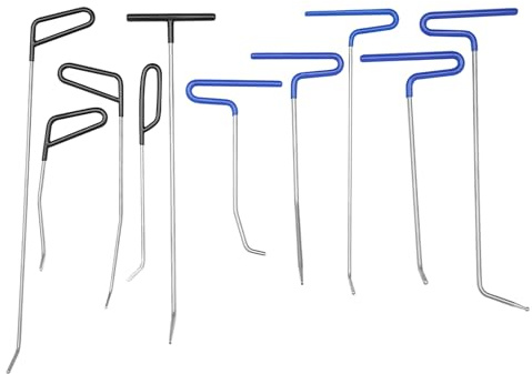 WEIGR 10 stycken kaross-krokstänger stänkdörr Dings Dent, bucklor set bucklor reparationsset bil, professionell bucklor verktygssats, med halkfritt handtag, för saker och hagelskador borttagning