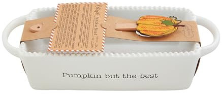Mud Pie Kürbis-Set, Bäcker, 11,4 x 27,9 cm, Spatel 20,3 cm, Karte 7,6 x 11,4 cm, Weiß